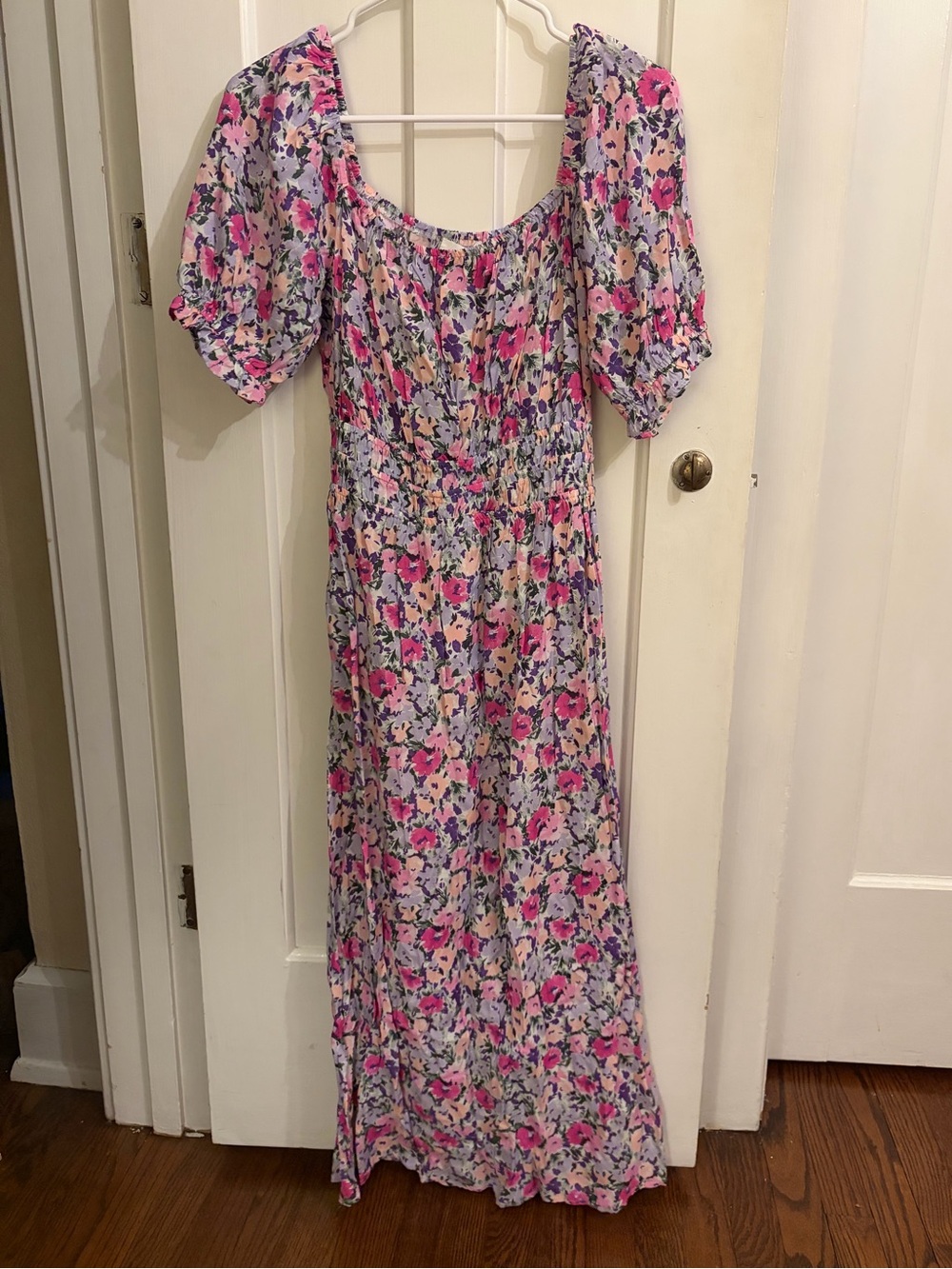 Lush Floral Maxi Dress in Pink and Lavender